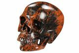 Realistic Polished Mahogany Obsidian Skull #127566-1